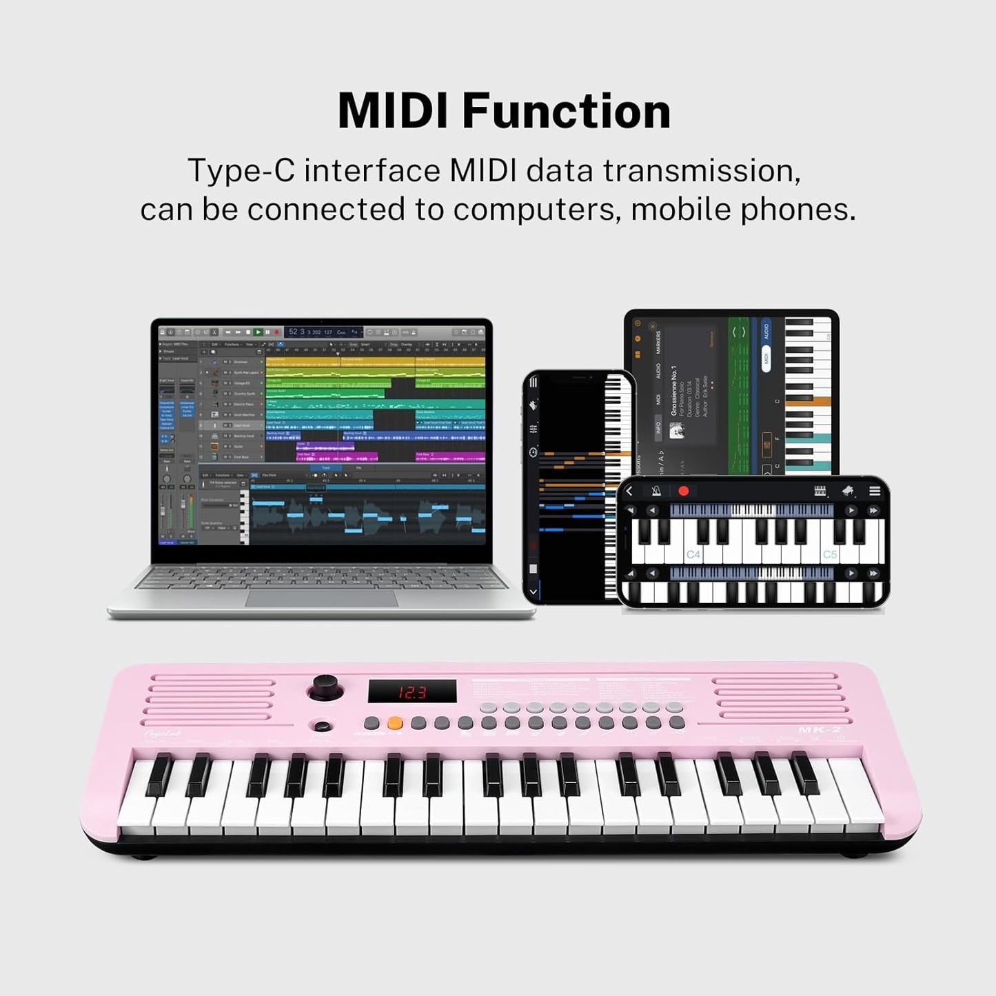 MK-2 37 Keys Kids Keyboard Piano, Portable Small Keyboard