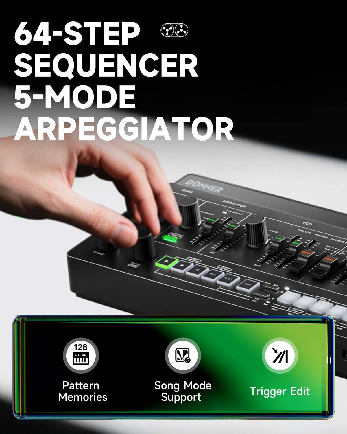 Donner ESSENTIAL L1 Synthesizer with 64-Step Sequencer