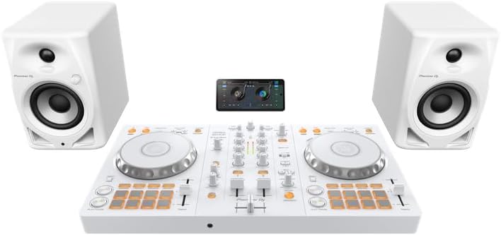 Pioneer DJ DDJ-FLX4 2-deck rekordbox and Serato DJ Controller - White, Limited Edition