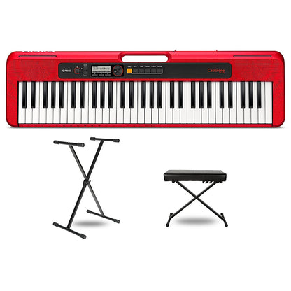 Casio Casiotone CT-S200 Keyboard with Stand and Bench Red