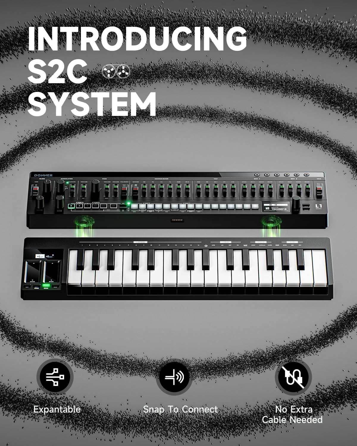 Donner ESSENTIAL L1 Synthesizer with 64-Step Sequencer