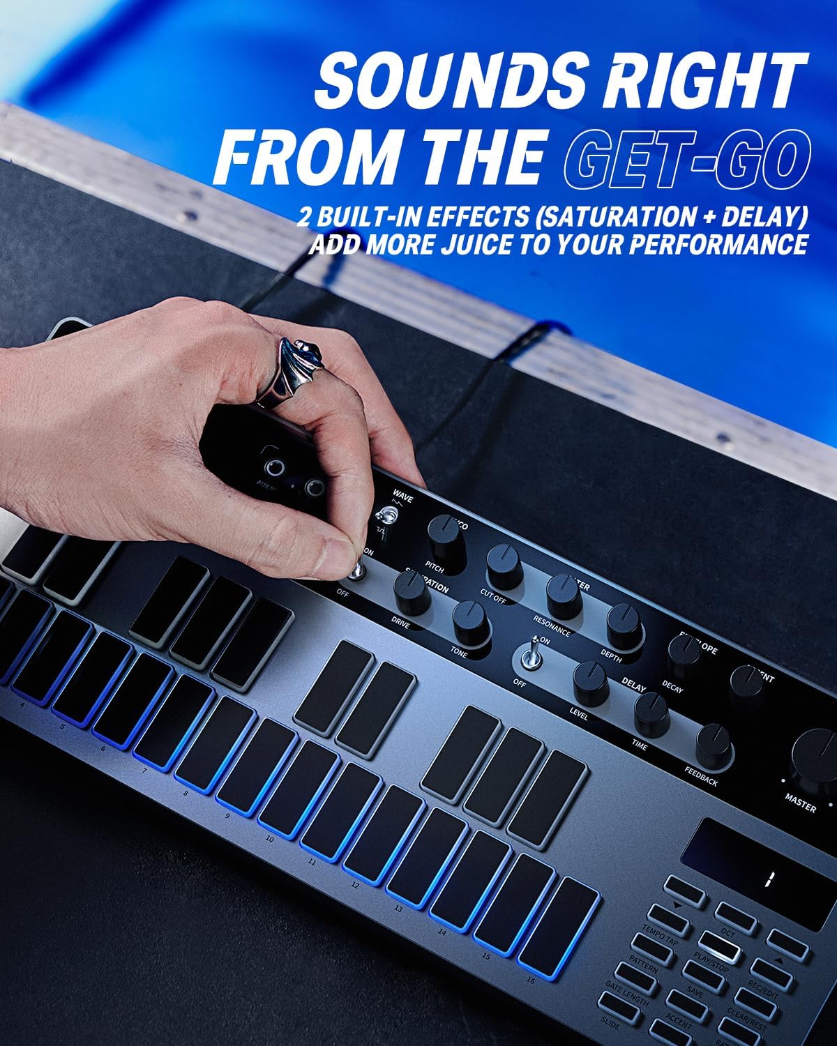 Donner Analog Bass Synthesizer and Sequencer, Donner Essential B1 with Intuitive User Interface.