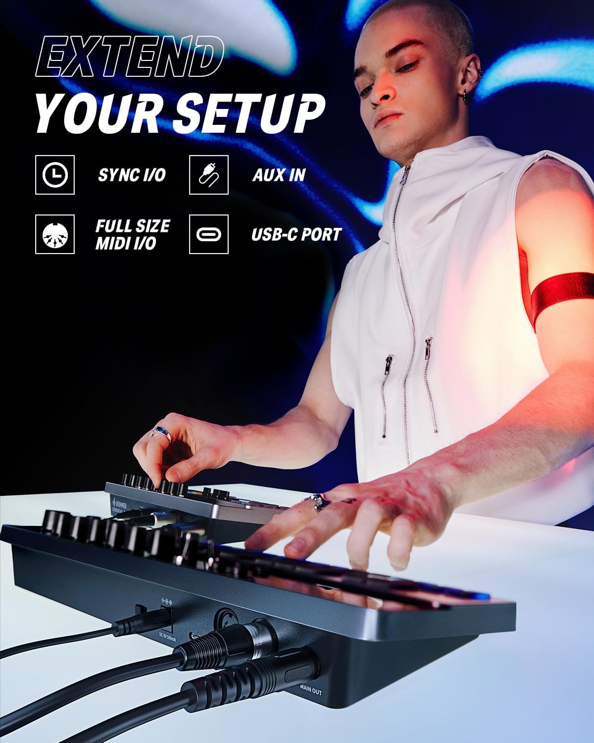 Donner Analog Bass Synthesizer and Sequencer, Donner Essential B1 with Intuitive User Interface.